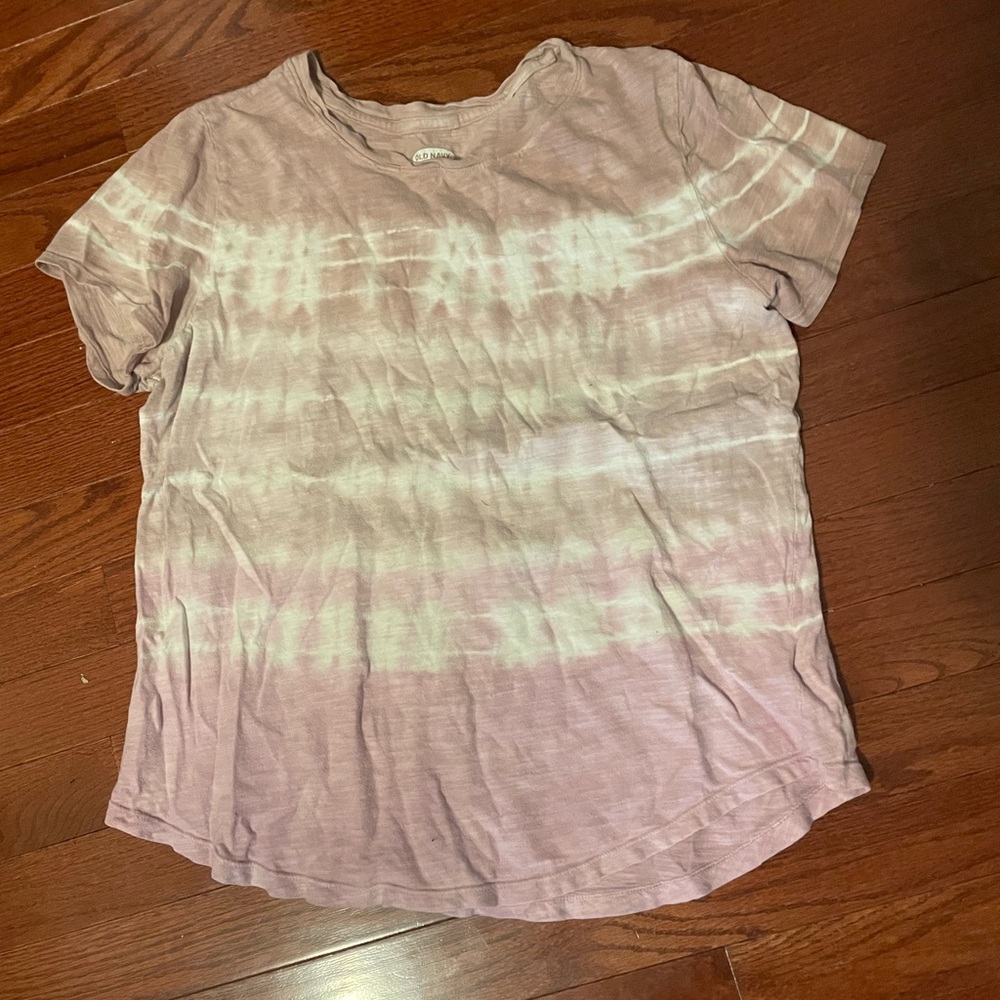 Old Navy Mauve and Cream Tie-Dye Women's Tee